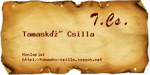 Tamaskó Csilla névjegykártya